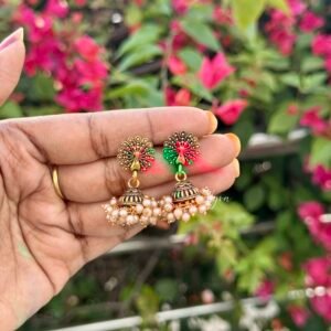 Antique Pearl Drop Jhumka Earrings