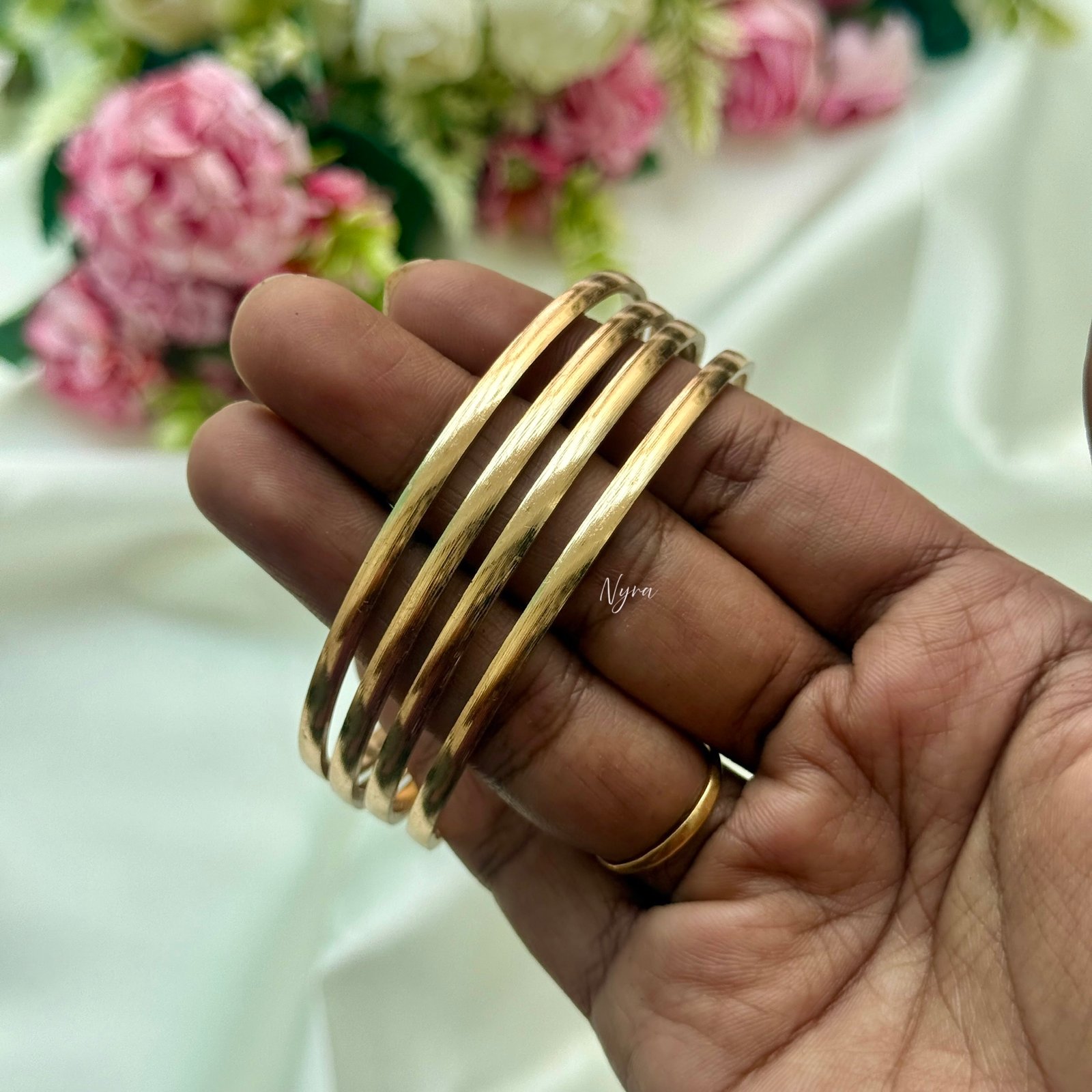 4 Piece plain Impon Bangles