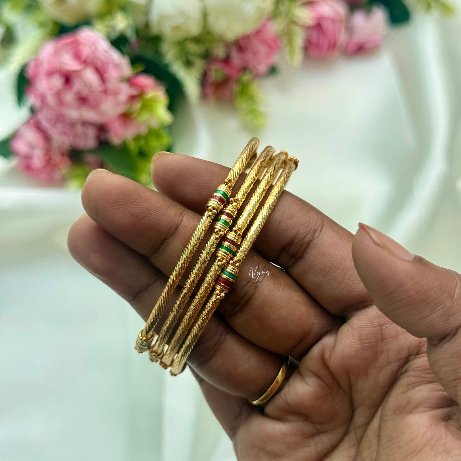 Enamelled micro plated bangles