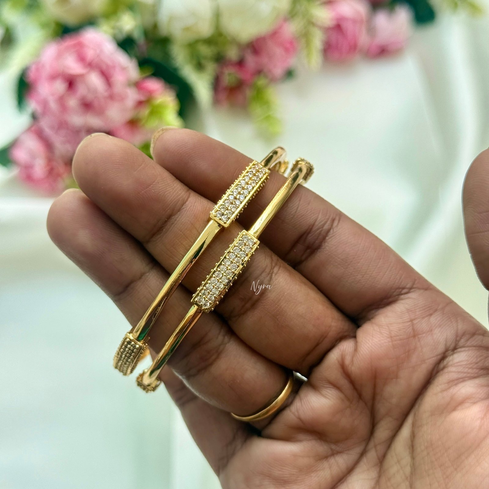 Diamond alike micro plated bangles