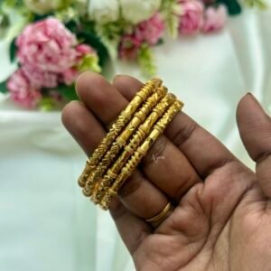 Crossed micro plated bangles