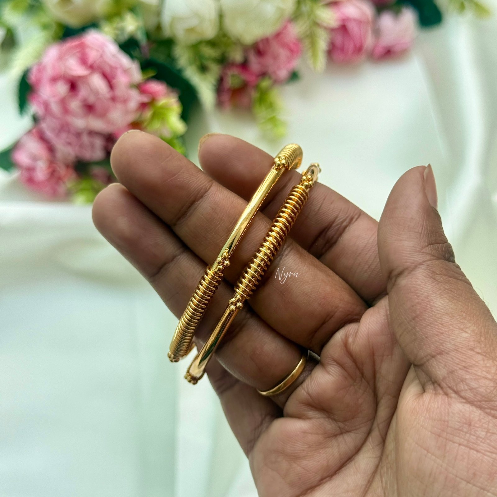 Spring model micro plated bangles