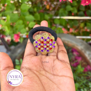 Kundan hair band - Lakshmi coin kundan