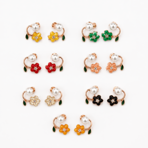 Korean Earrings (1 set) - Random colour will be sent