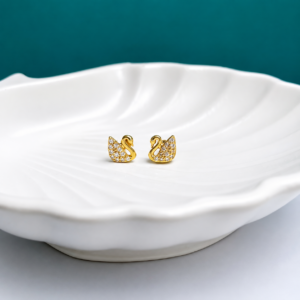 Swan crystal minimal stud