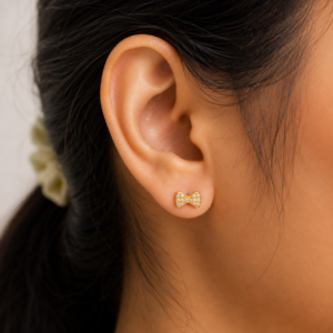 Elegant Bow Crystal Stud Earrings