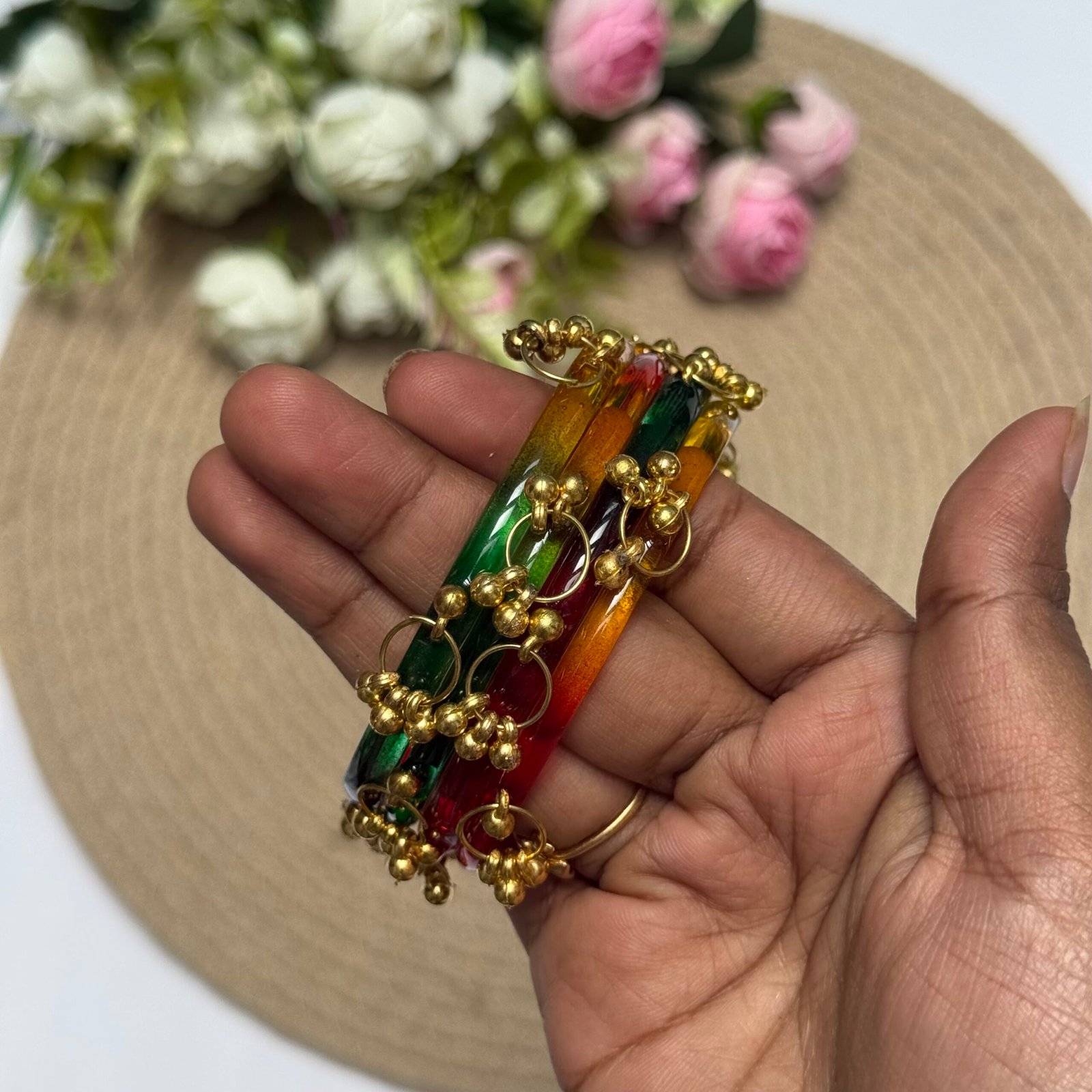 Jelly Ghungroo - Green Dark Multi