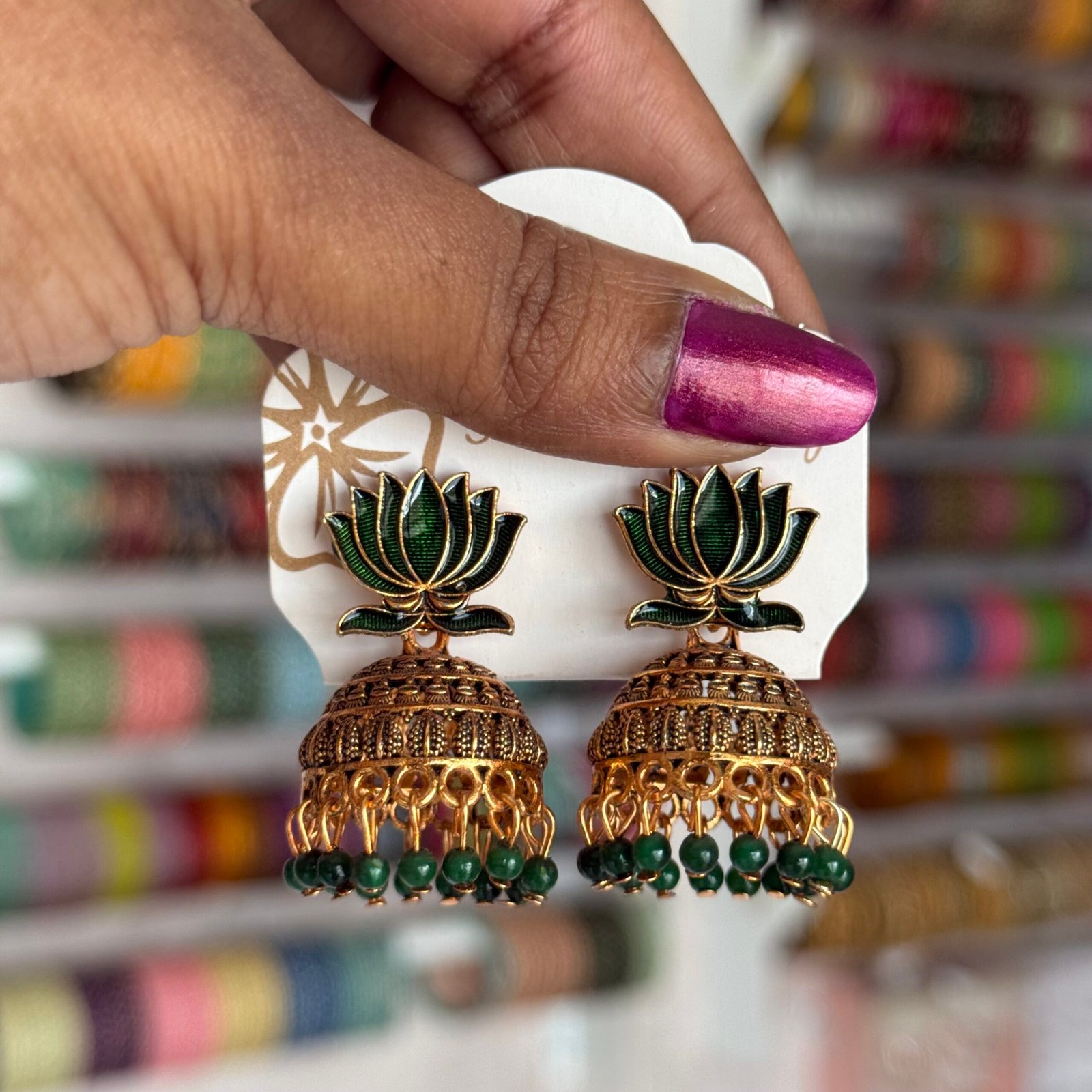 Big Lotus jhumka - Image 2