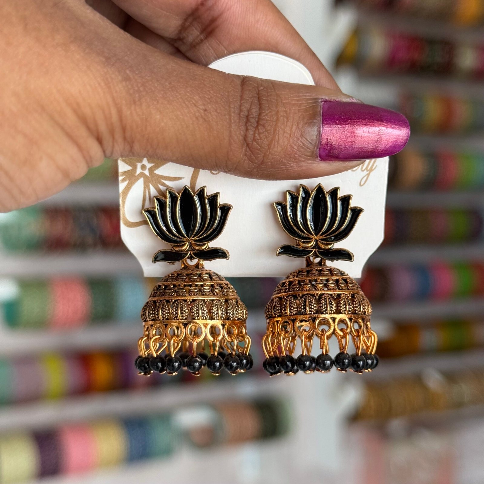 Big Lotus jhumka - Image 3