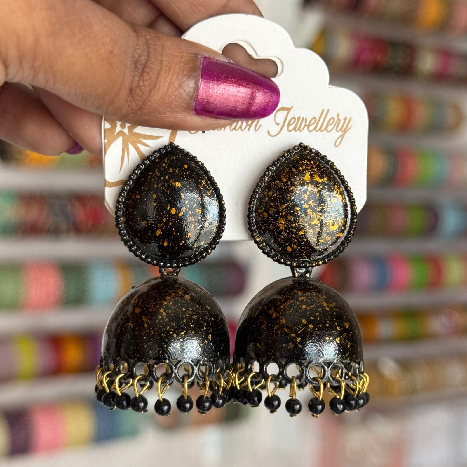 Aesthetic stone jhumka