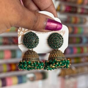 Round stoned Jhumkas