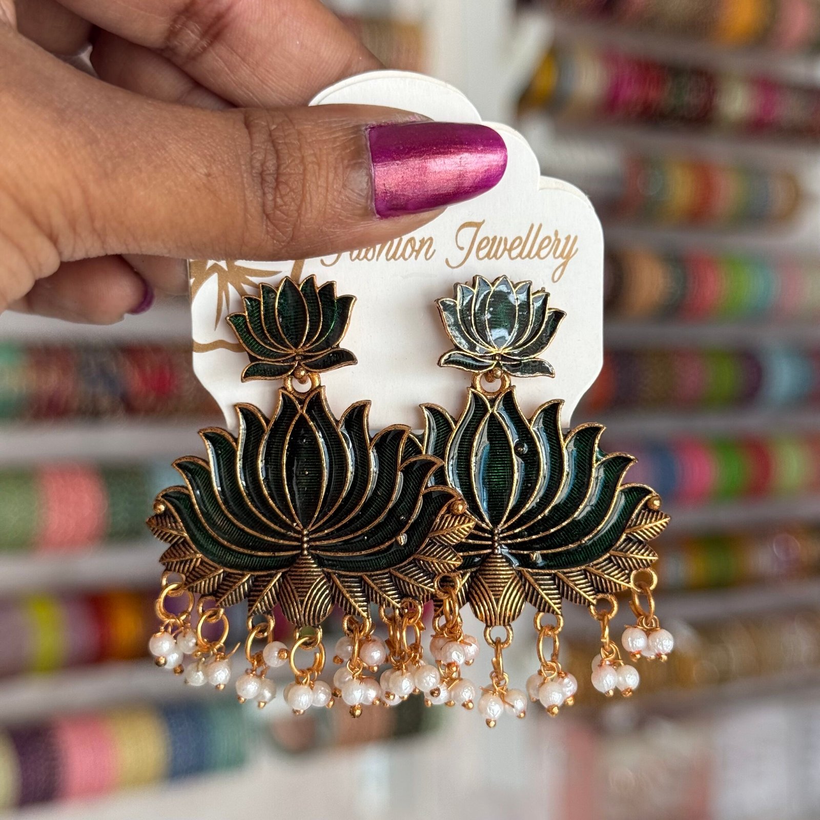 Lotus Hanging Earring - Image 2