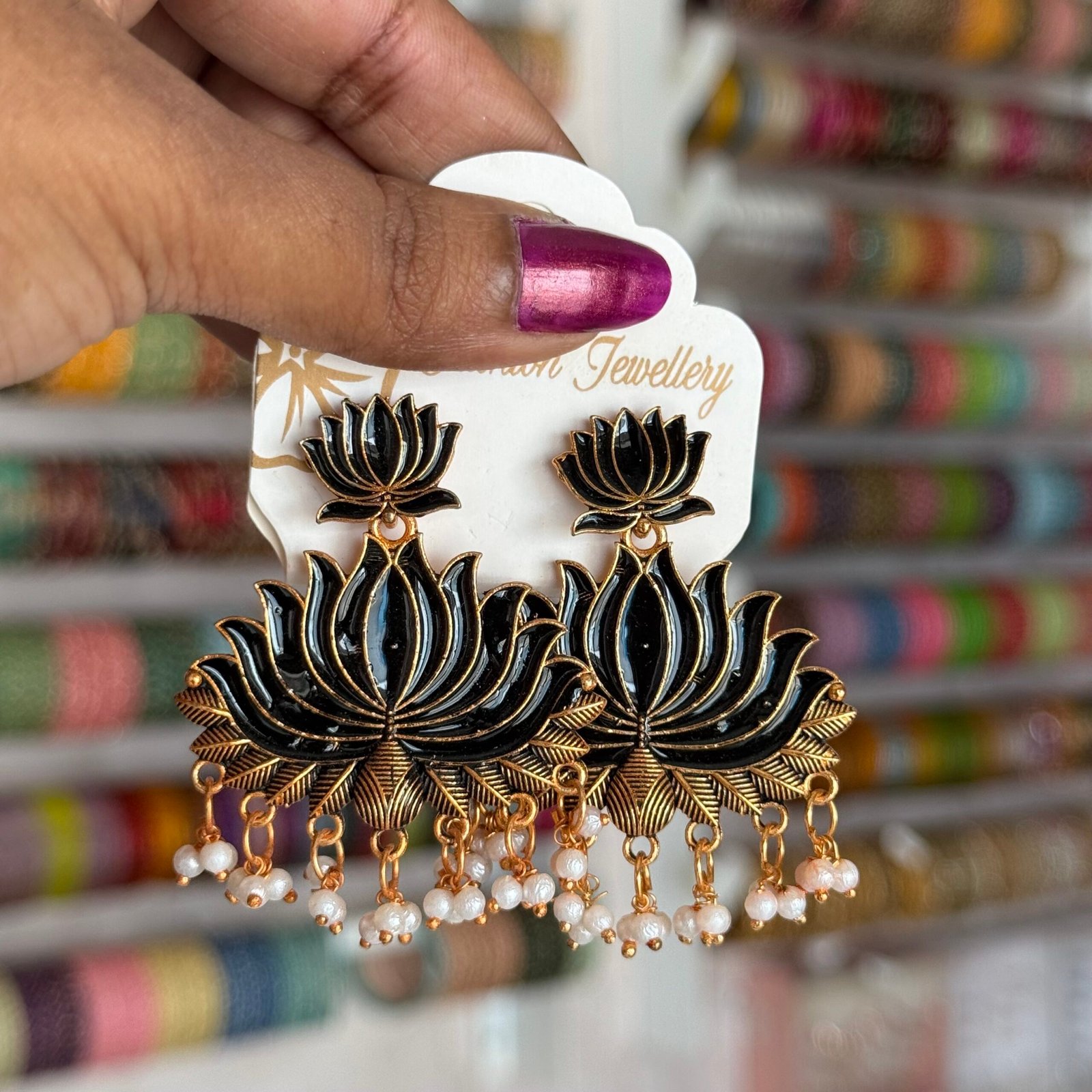 Lotus Hanging Earring - Image 4