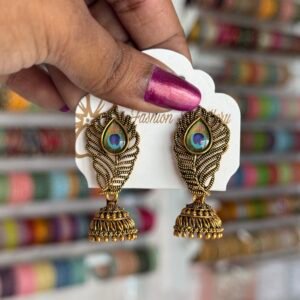 Peacock feather earring