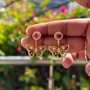 Elegant Butterfly Stone Stud Earrings 🦋✨